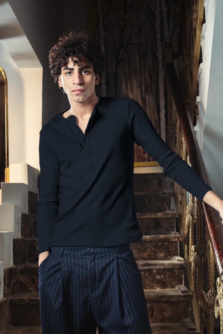 Mystic Navy Henley Shirt