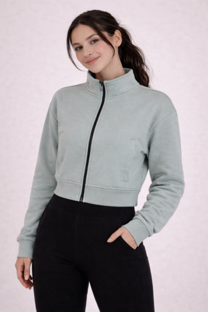 Cropped Zip-Up Jacket