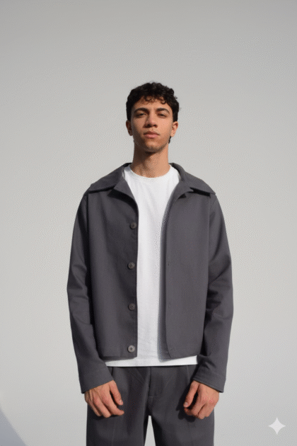 GREY GABARDINE JACKET