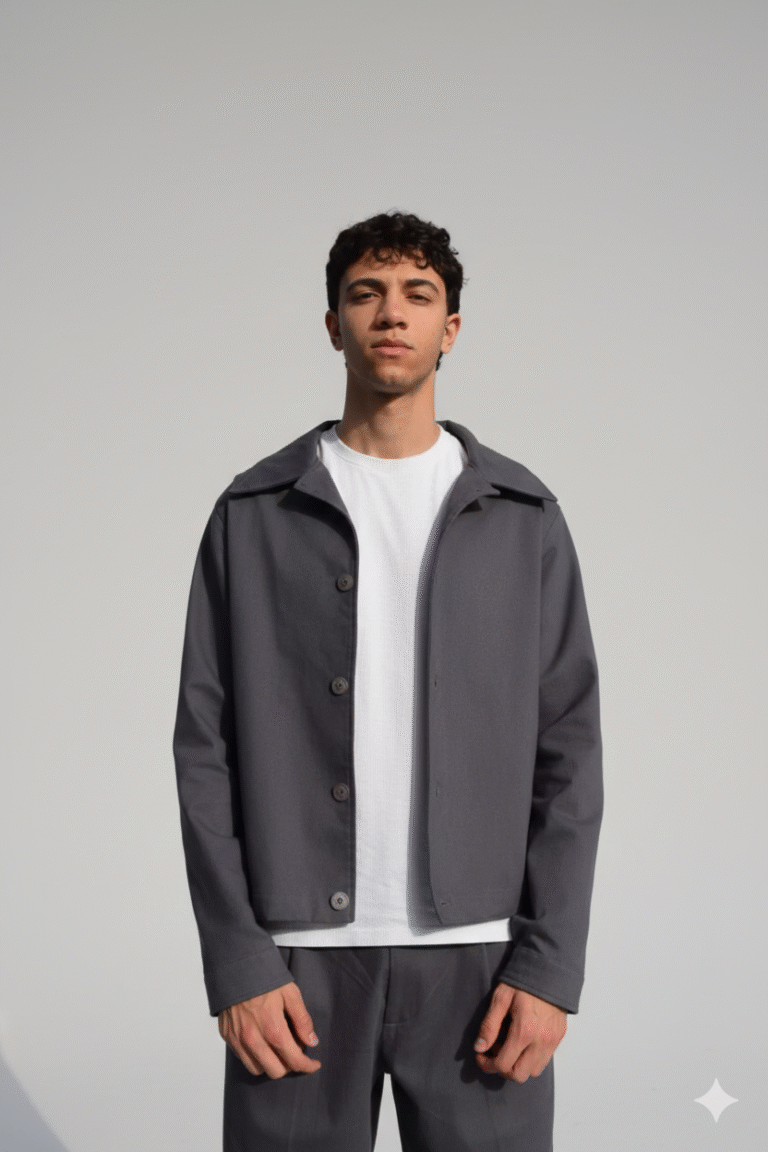 GREY GABARDINE JACKET