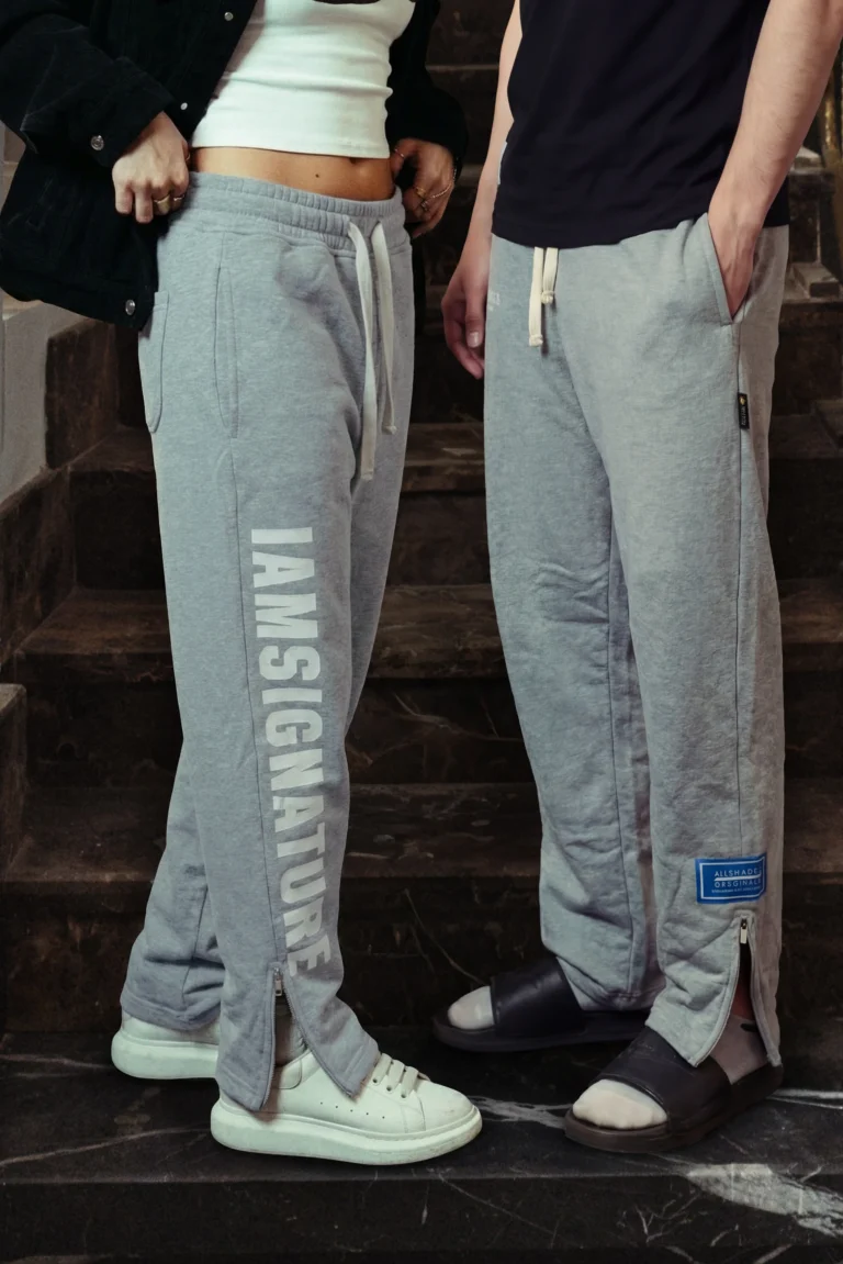 Heather Gray Ankle Zip Straight Leg Sweatpants